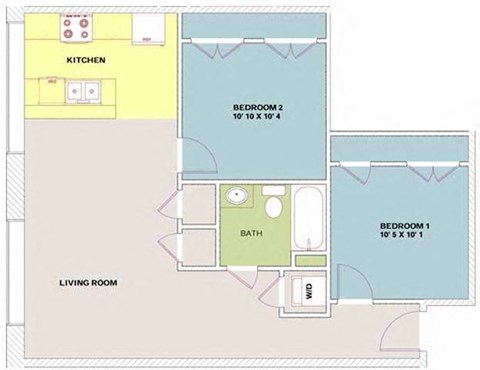 The Masonry Bobber 2 Bed Floor Plan